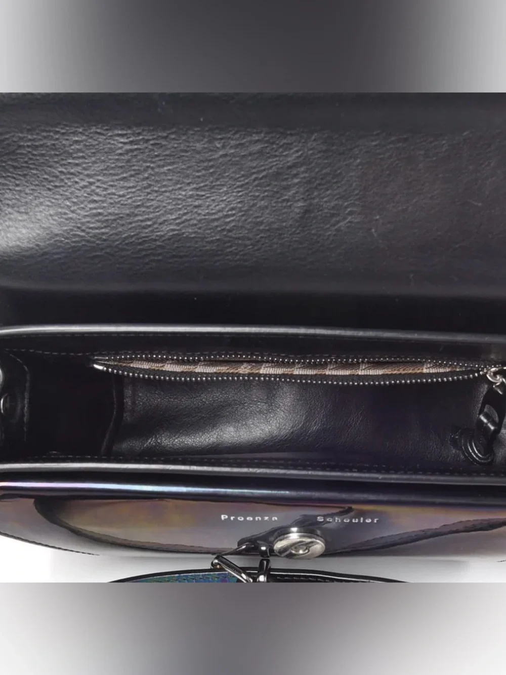 Proenza Schouler PS11 Holographic Black Patent Leather Mini Classic Crossbody - Picture 4 of 6